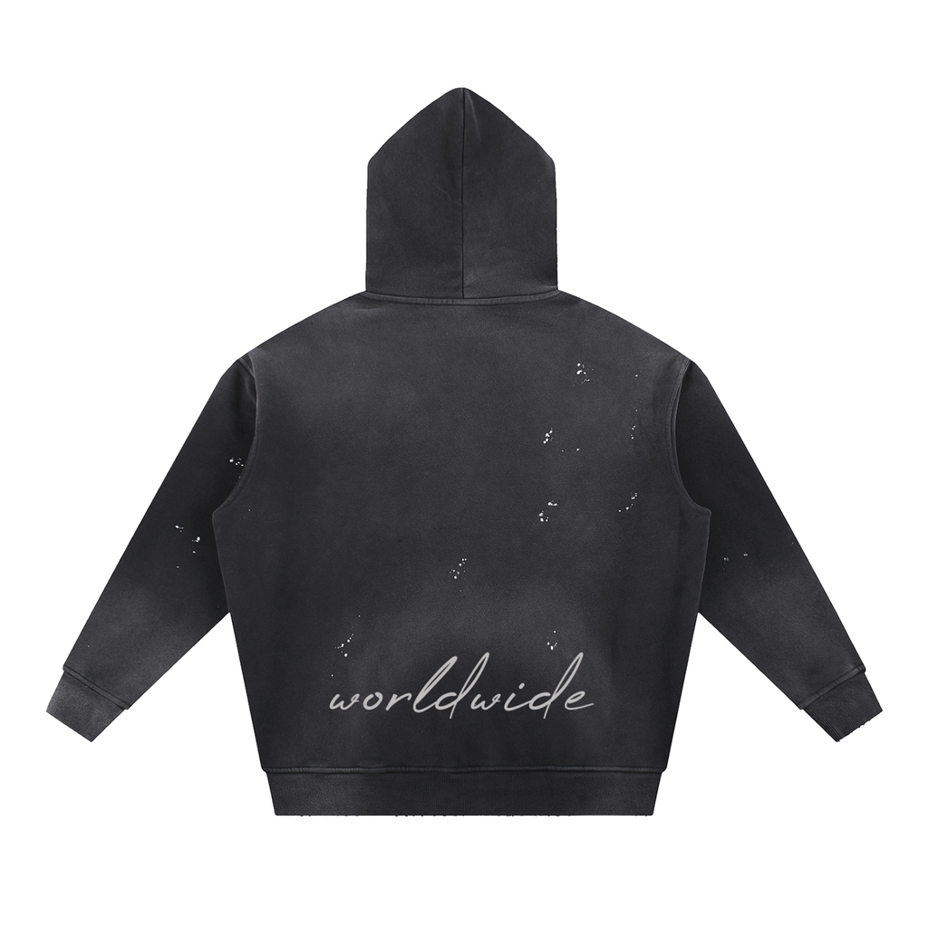 Vintage Washed Frayed Hoodie Worldwide Edition